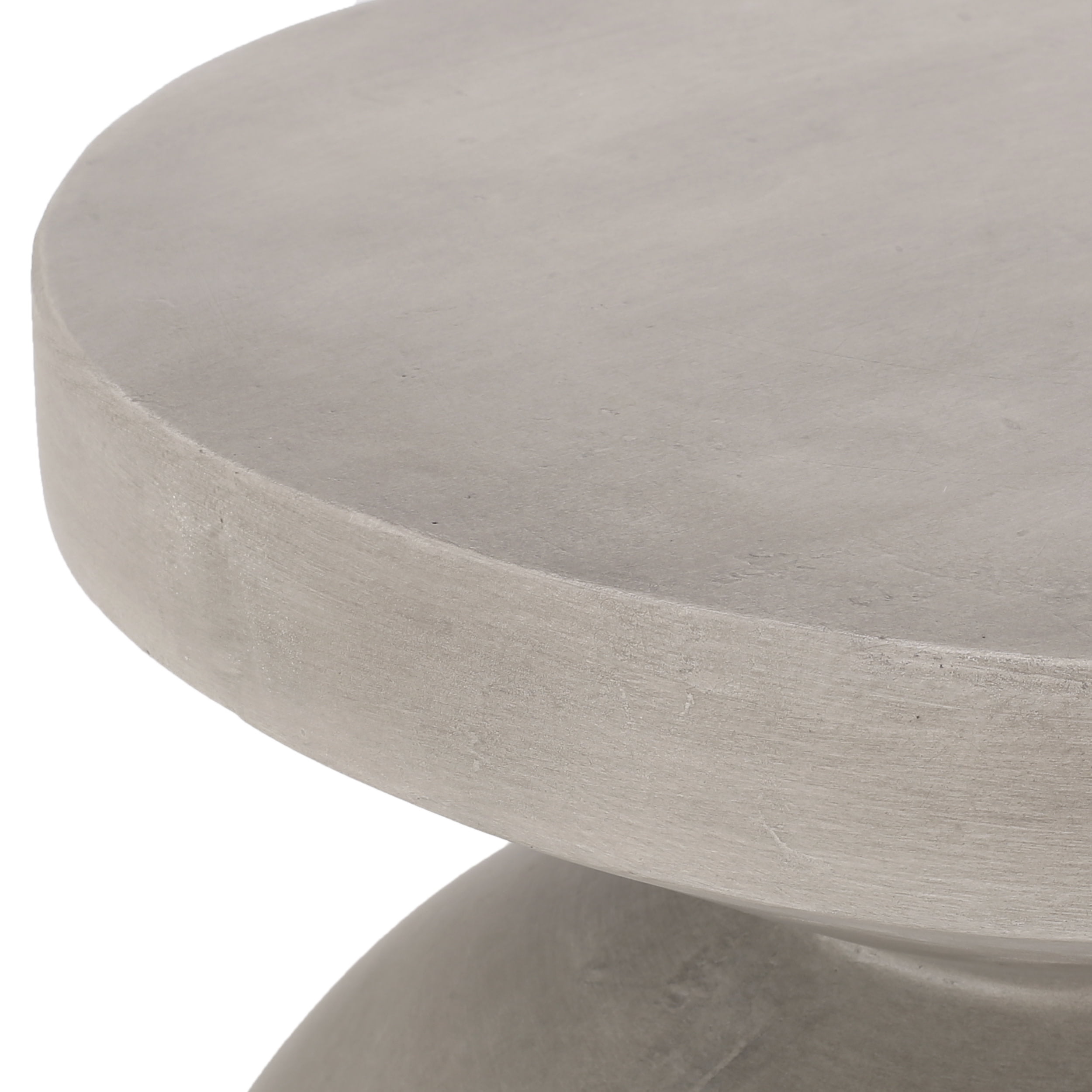 Travis Lightweight Concrete Outdoor Side Table, Concrete Finish