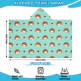 thumbnail image 2 of Cute Hedgehog and Love Hooded Bath Towel，60"x35" for Ages 3 To 12 Kids, Quick Dry Lightweight Soft Microfiber Hood Beach Towel Cover Up for Kids, 2 of 7
