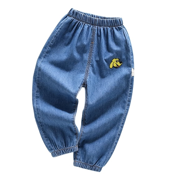 Glisme Toddler Girls Denim Pants Graphic Harem With Lightweight Breathable Fall Casual Girls Baggy Pants Size 3-4 Y