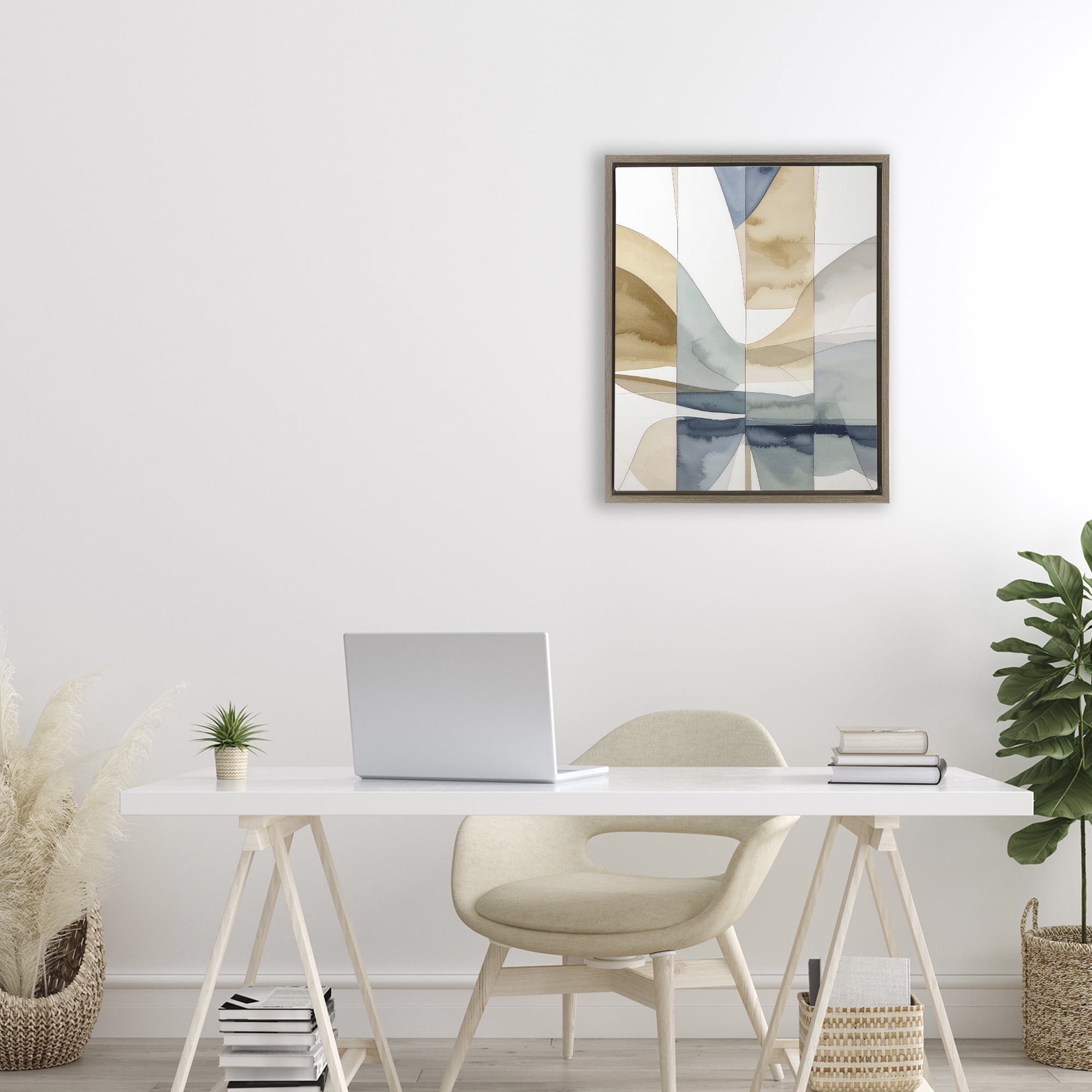 Stupell Industries Geographic Fluid Abstraction Brown Framed Floater Canvas Wall Art, design by Alonza Saunders