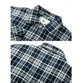 thumbnail image 6 of WenVen Men's Flannel Plaid Slim Fit Long Sleeve Shirt with Front Pockets（Navy,S), 6 of 7