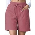 thumbnail image 2 of Dycnvjo Omen Casual Shorts Drawstring Comfy Elastic Waist Shorts Summer Pull on Short with Pockets Watermelon Red S, 2 of 7
