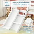 thumbnail image 4 of Bellemave Twin Size Low Loft House Bed Frame with Slide and LadderHouse Bed With Roof and Guardrails Junior Loft Bed Solid Wood Bed, No Box Spring Needed, White, 4 of 10