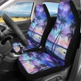 thumbnail image 3 of Hawaiian Style Beautiful Sunset Tropical Beach Palm Tree Car Seat Covers Front Seat OnlyVehicle Bucket Seat Protetors Universal, 3 of 7