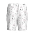 thumbnail image 2 of Lsque Heart Rabbit Mens Sleep Pajama Shorts,Short Pajama Pants, Cotton Ultra-Soft Knit-Small, 2 of 9