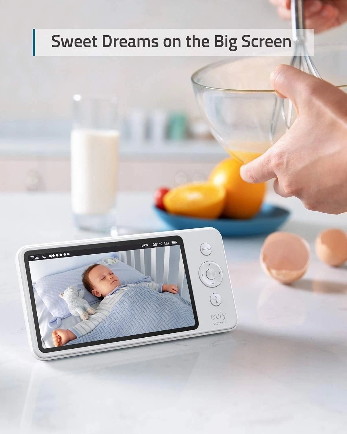 Eufy Security Spaceview Anker HD Resolution Indoor/Outdoor  Night Vision 5'' Camera Wireless Baby Monitor E110 Video and Audio T83001D2