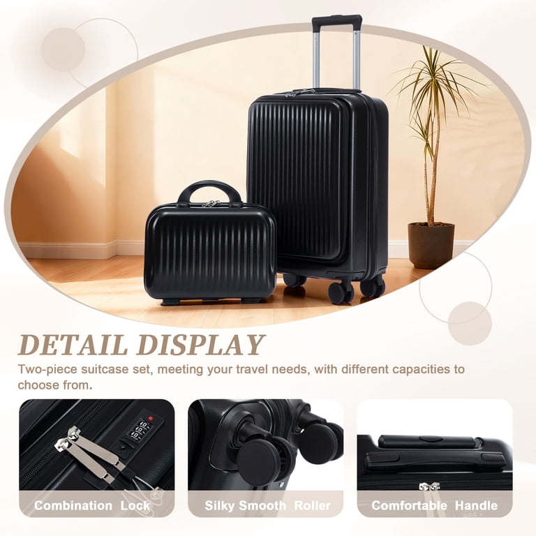 Leumius 2 Piece in ABS Spinner WheelLuggage Sets, HardsideSuitcase