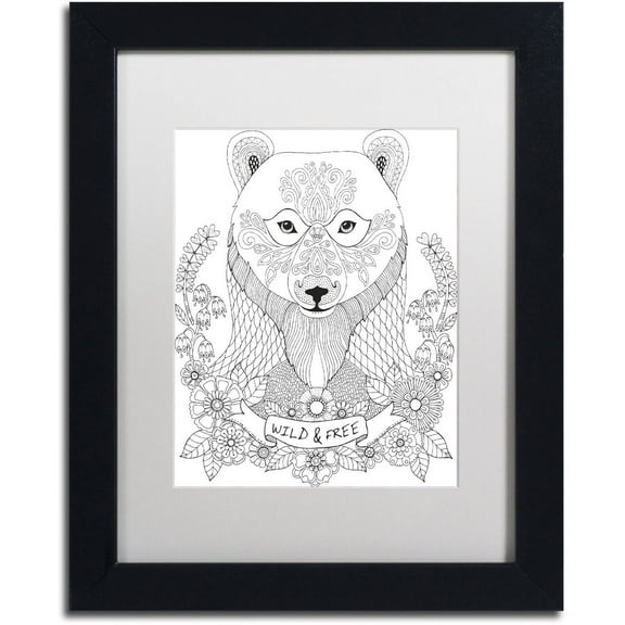 Trademark Fine Art "Animals 4" Canvas Art by Hello Angel, White Matte, Black Frame
