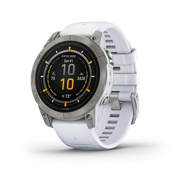 Garmin epix Pro (Gen 2) Édition Saphir, 47mm, Montre Intelligente Haute Performance, Technologie de Formation Avancée, Lampe de Poche Intégrée, Whitestone