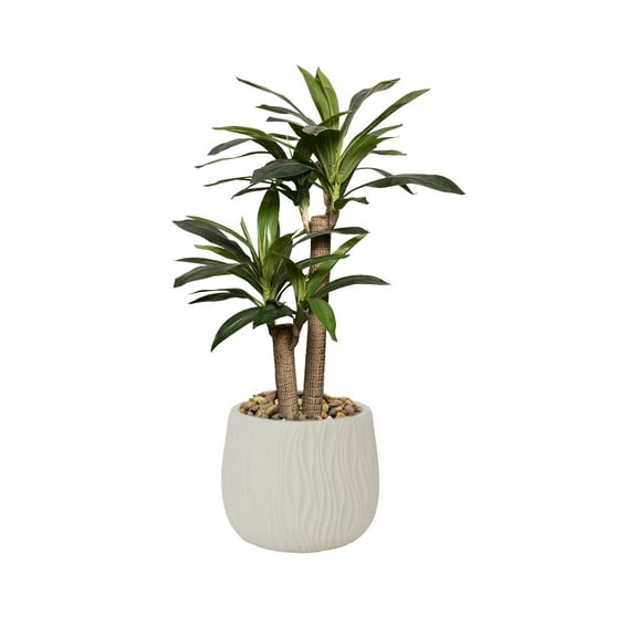49.6'' Artificial Corn plant in a Shell designed fiberstone planter