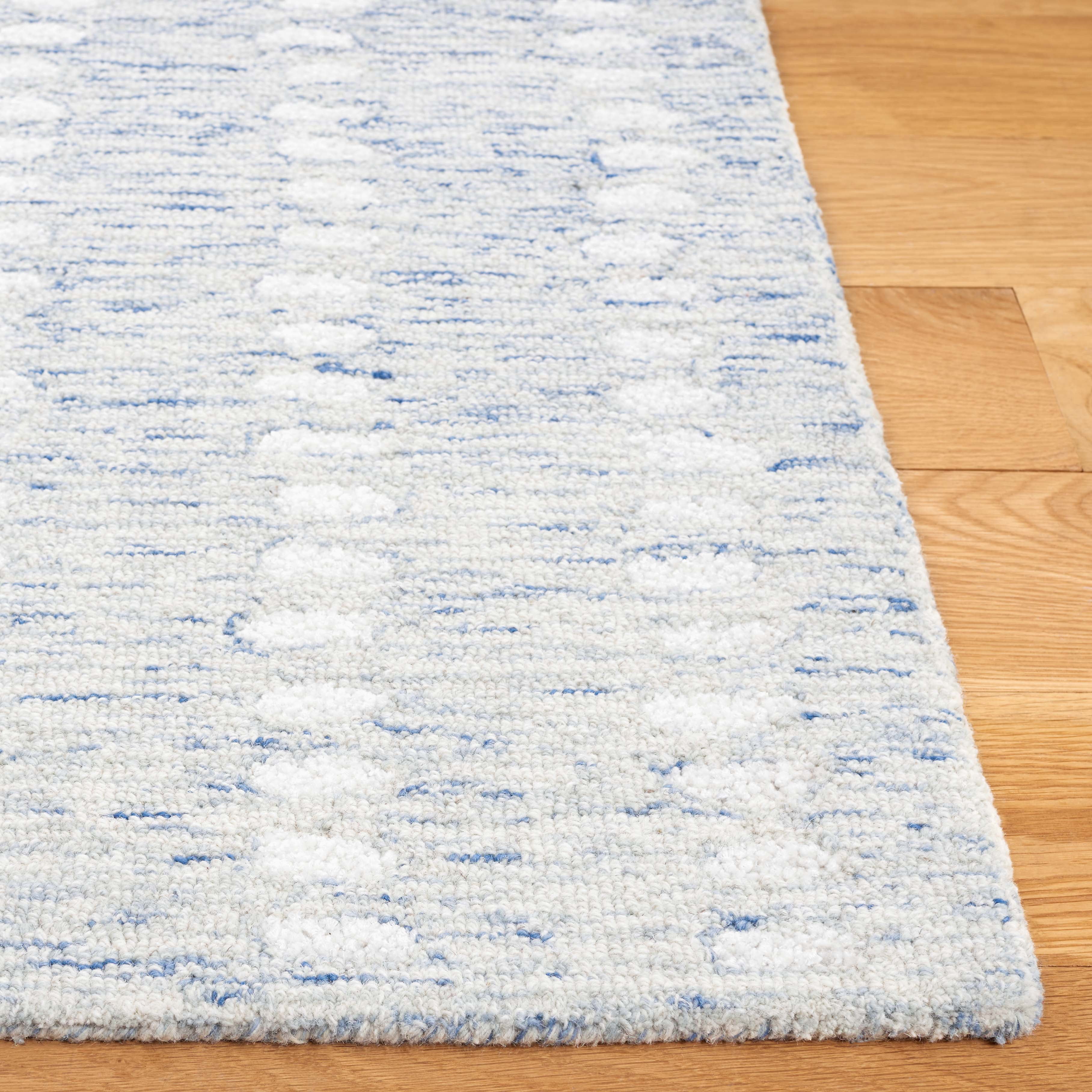 SAFAVIEH Abstract Madrid Striped Geometric Area Rug, Blue/Ivory, 8' x 10'