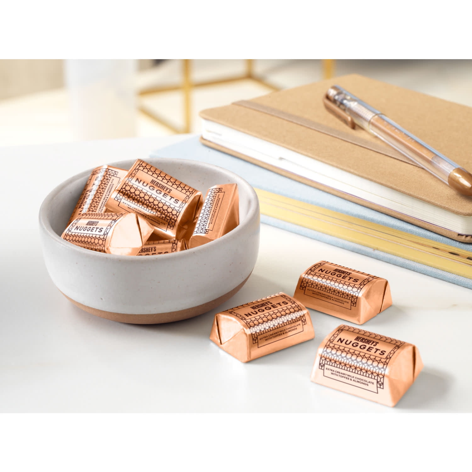 Hershey's Nuggets Milk Chocolate, Toffee and Almonds Candy, Share Pack, 10.2 oz