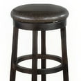 thumbnail image 4 of Benjara Elon Swivel Barstool Set of 2, Black Faux Leather Cushioned, 30 Inch, 4 of 5