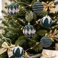 thumbnail image 6 of WWG Christmas Tree Ornaments Set, Flock Christmas Balls Decorations, 6Pcs Christmas Tree Hanging Ornaments with Caps and Rope, for Christmas Tree Holiday Decor, Indoor Christmas Decorations, 6 of 9
