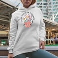 thumbnail image 2 of Grow Positive Thoughts with Retro Flower Plant Art Merch Gift, White Hooded Sweatshirt or Hoodie, XL, 2 of 5