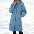 thumbnail image 2 of Women's Winter Coats, Thickened Insulated Parka Jacket with Hood Blue XXXL, 2 of 4