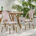 thumbnail image 1 of Ensemble de 2 Chaises Bistro d'Extérieur Rouges et Blanches - Cadre en Aluminium, Rotin en Polyéthylène, 35 Pouces H - Sièges de Patio Français Classiques pour Balcon, Jardin Ou Salle à Manger, 1 of 14