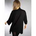 thumbnail image 4 of DARING DIVA Women's Stylish Turtleneck Drop Sleeve Sweater XS Black, 4 of 7