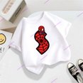 thumbnail image 3 of Vestido de verano de moda 2024, camiseta de algodón con cuello redondo, ropa para niña y niño, disfraz de dibujos animados Kawaii de Spider-Man con letras AZ, camiseta de moda, 3 of 5