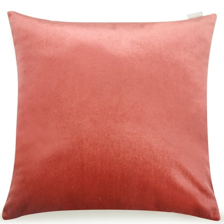 Blush Pillow Shams Pal Fabric Velvet Cushion Sham Throw Decroractive Sofa Pillow Cover 18x18 inches (BLUSH) ()