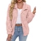 thumbnail image 1 of Chaqueta Suave y Cálida con Cremallera y Larga para Mujer Rosa M, 1 of 10