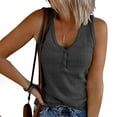 thumbnail image 2 of WAYUTE Womens Tank Tops V Neck Undershirt Sleeveless Button Down Casual Slim Fit Undershirt T Shirt Classic Outdoor Streetwear, 2 of 7