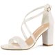 thumbnail image 1 of Sandalias de Tacón Cuadrado Allegra K con Purpurina para Mujeres Blanco 40, 1 of 6