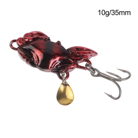Wofarmy 35Mm Crab Metal Spoon Lure 10G - Long Casting Bass Fishing Bait Red And Black