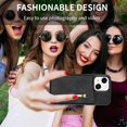 thumbnail image 6 of SaniMore for iPhone 14 6.1" 2022 Back Case with Zipper Card Pokcet Flip Wallet/Kickstand Shock Absorption Anti-fall Retro PU Leather Wear-resistant Shell For iPhone 14, Black, 6 of 9