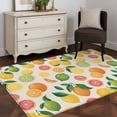 thumbnail image 3 of Summer Lemon Orange Area Rugs 3'x5', Washable Small Throw Rugs for Living Room Bedroom, Farmhouse Tropical Fruit Rustic Indoor Outdoor Rug Non-Slip Low Pile Carpet Runner Reversible Floor Mats, 3 of 8