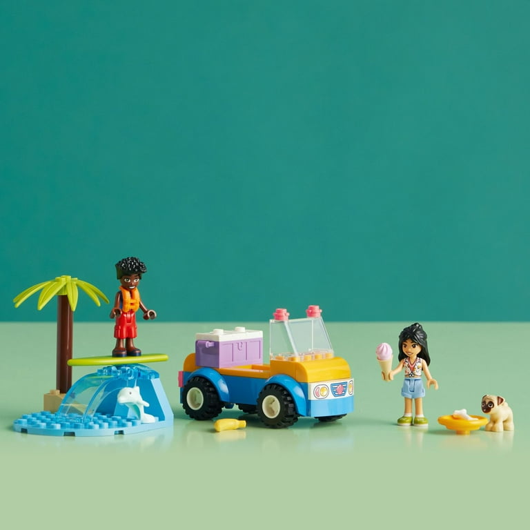 LEGO Friends Beach Buggy Fun Building Toy Set Creative Fun for Toddlers Ages 4 Includes 2 Mini Dolls a Pet Dog and Dolphin figures a Beach Buggy