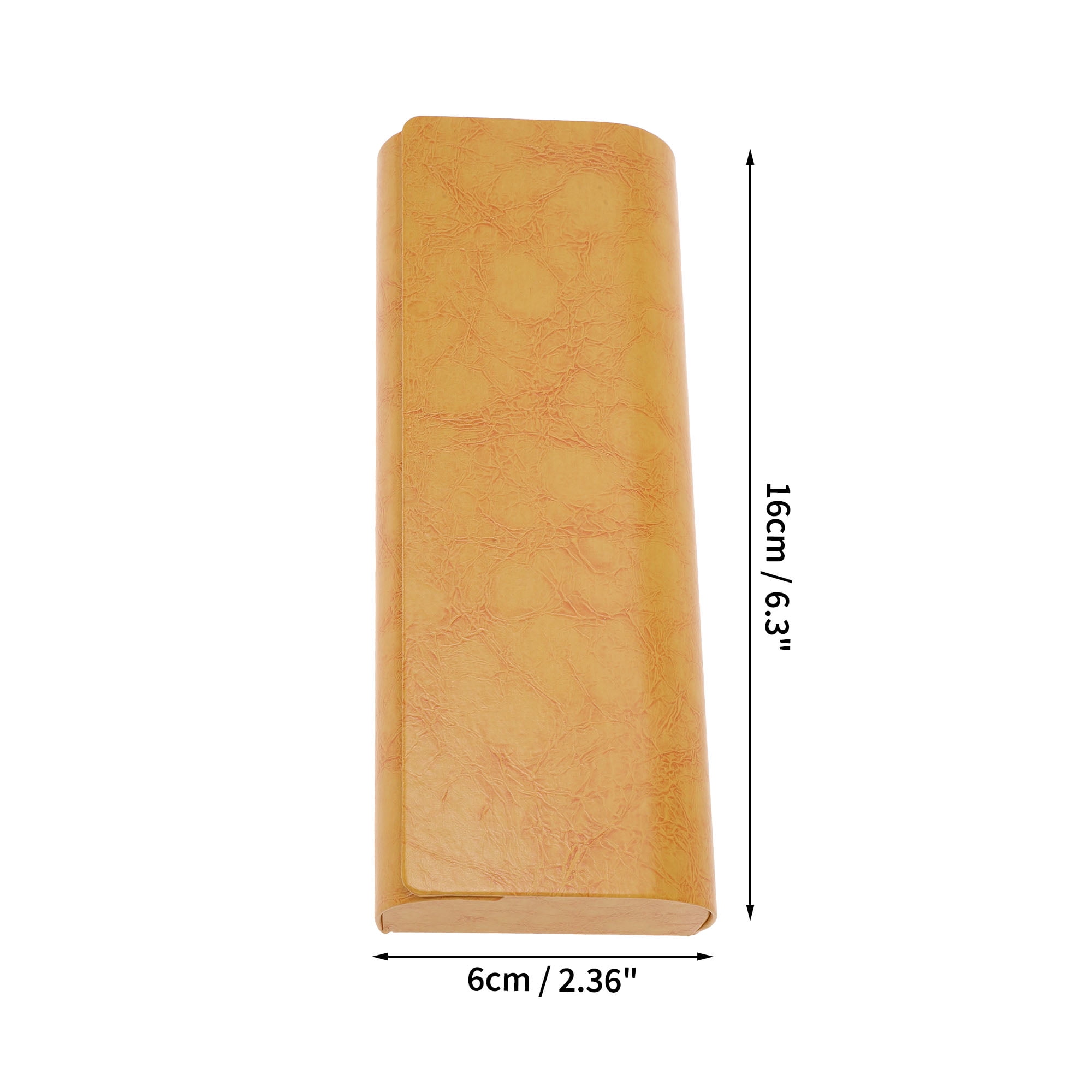 Unique Bargains Faux Leather Portable Eyeglasses Case 6.3"x2.36"x1.38"(L*W*H) Orange
