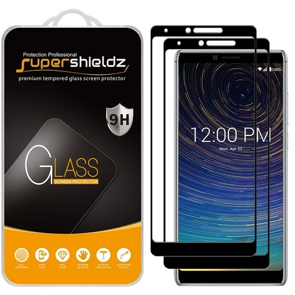 (2-Pack) Supershieldz Designed for Coolpad Legacy [Full Screen Coverage] Tempered Glass Screen Protector, Anti-Scratch, Bubble Free (Black Frame)