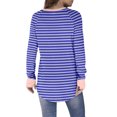 thumbnail image 5 of Women Striped Oversized Sweatshirt Color Block Crew Neck Long Sleeve Shirt Casual Pullover Top Fall Y2K Clothes Blue XXL, 5 of 6