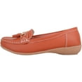 thumbnail image 5 of ABSOLUTE FOOTWEAR Womens Slip On Casual Leather Loafer Deck Boat Shoes Sandals - Orange - US 8, 5 of 7