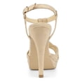 thumbnail image 3 of BLISSFUL STEP Women's T Strap Slingback Platform Heeled Sandals, 3 of 7