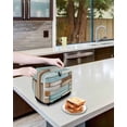 thumbnail image 3 of Blue Brown Vintage Toaster Cover 4 Slice, Large Kitchen Appliance Covers, Retro Farmhouse Elegant Pastoral Toaster Oven Cover with Loop, Bread Machine Cover Polyester Dust Cover Protection, 3 of 4