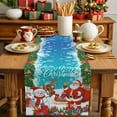 thumbnail image 4 of Table Runner 13x36in Inches Long, Winter Snowman SnowflakesLinen Washable Dresser Scarf Santa Claus Elk Ice CreamKitchen Dinning Tablerunners for Holiday/Party/Wedding/Home Tables Decor, 4 of 9