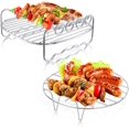 thumbnail image 1 of 2 Pcs Air Fryer Accessories, 7 Inch Multi-Function Double Layer Rack with Skewer, Air Fryer Racks with 4 Barbecue Sticks for All Brands of Air Fryer, 1 of 5
