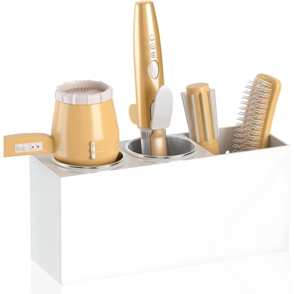 NIUBEE Wall Mount Hair Styling Tool Organizer, Bathroom Cabinet Holder for Blow Dryers, Flat Irons, Curling Irons, White