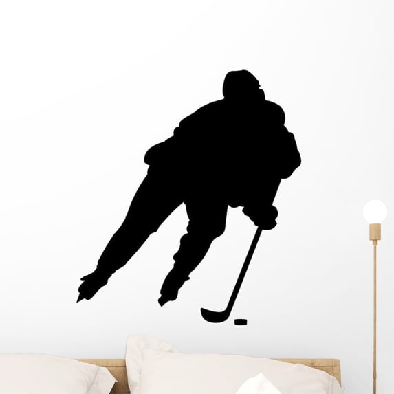 Hockey Wall Decal Sticker, Wallmonkeys Peel & Stick Vinyl Graphic (24 in W x 17 in H)