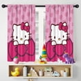 thumbnail image 5 of 2 Panels Print Pattern Nursery Curtains Boys Girls Kids Hello Kawaii Cat Cute Window Drapes for Living Bedroom Playroom Room Decor Rod Pocket 42x54Inch, 5 of 5