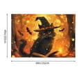 thumbnail image 2 of Halloween Tapestry halloween Decor, Halloween Witch Hat Black Cat Bat Halloween Decorations Wall Tapestry Aesthetic, Tapestry Wall Hanging for Bedroom, Livingroom, Dorm Decor - 60x40in, 2 of 6
