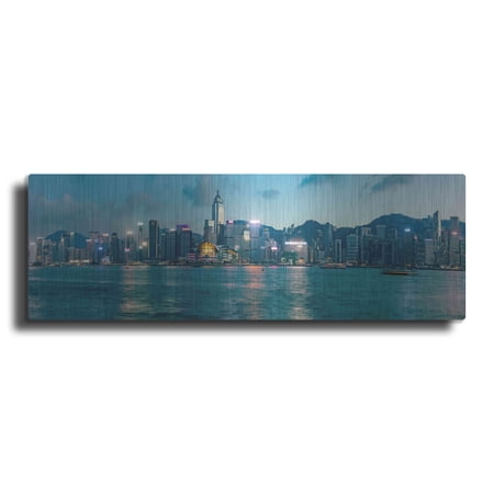 Luxe Metal Art 'Hong Kong Twilight' by Luxe Portfolio, Metal Wall Art, 36"x12"