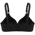 thumbnail image 6 of MVRLSH Jelly Bras For Women Womens Striped Three Hook Clasp Wireless Bra Middle Elderly Full Coverage Support Black 36-44, 6 of 8