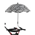 thumbnail image 4 of Sombrilla para cochecito de bebé, protección UV, 360 grados, ajustable, automático, impermeable, portátil, parasol, estampado de cebra, 4 of 9