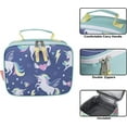 thumbnail image 2 of Single Soft and Insulated Lunch Bag for Transporting Food, Drinks, Snacks, Napkins and Utensils in Unique Unicorns Print, 2 of 7