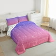 thumbnail image 3 of jejeloiu Pink Purple Sky Queen Comforter Set,Galaxy Starry Night Bedding Comforter Set For Girl Teens Reversible 3-Piece, 3 of 8