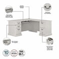 thumbnail image 3 of Pemberly Row L Shaped Computer Desk with Drawers in Linen White, 3 of 7