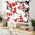 thumbnail image 2 of Cherry Blossom Curtains, Red Cherry Floral Plum Blossom Flowers Japanese Asian Style Blackout Rod PocketWindow Drapes Treatmtents for Living Room Bedroom Kitchen Fabric 2 Panels, 55x39 Inch, 2 of 4